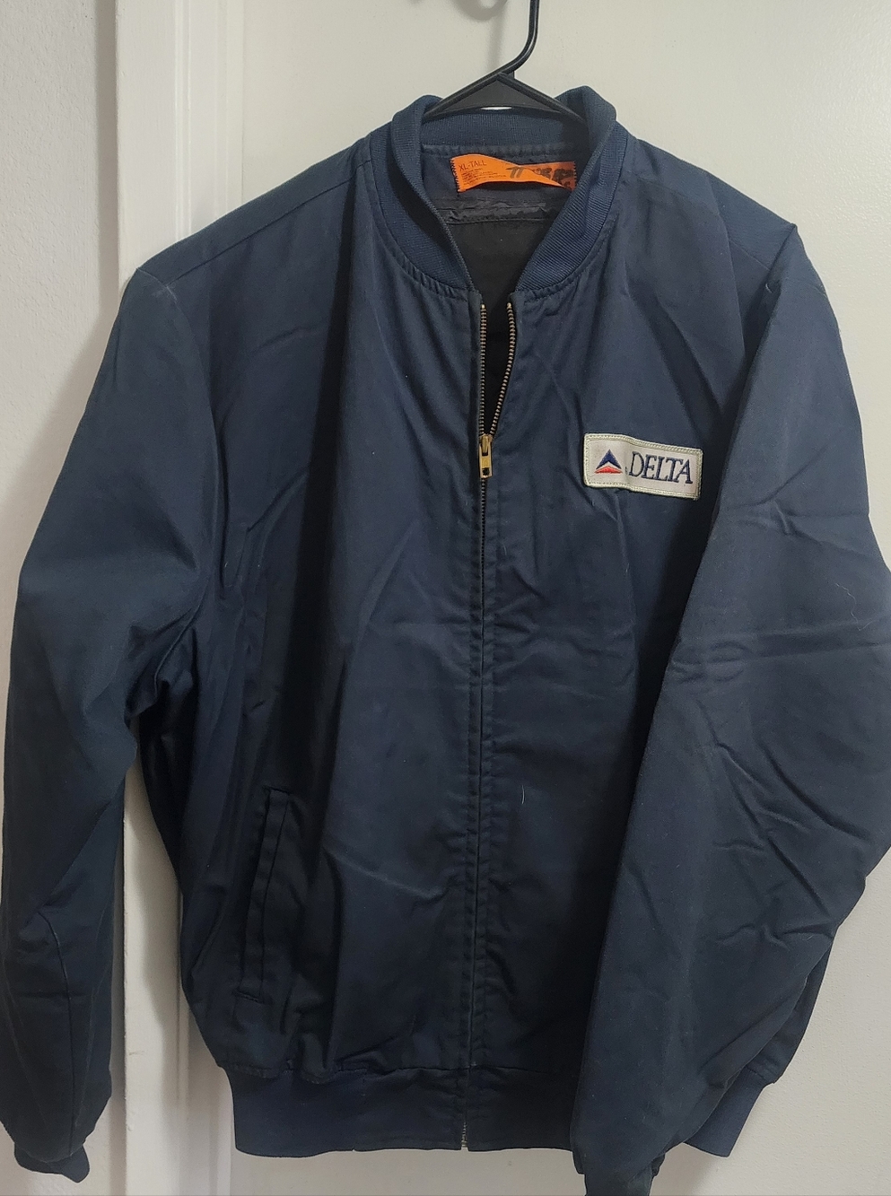 Delta Airlines  Men’s Dark Blue Bomber Jacket with Patch Logo
